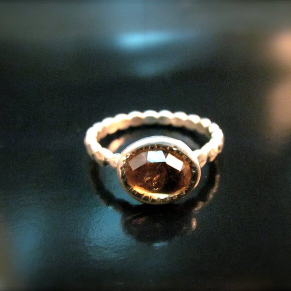 Tourmaline ring. 14K yellow gold ring with Yellow/Orange Tourmaline. UNIQUE - Picture 8 of 14